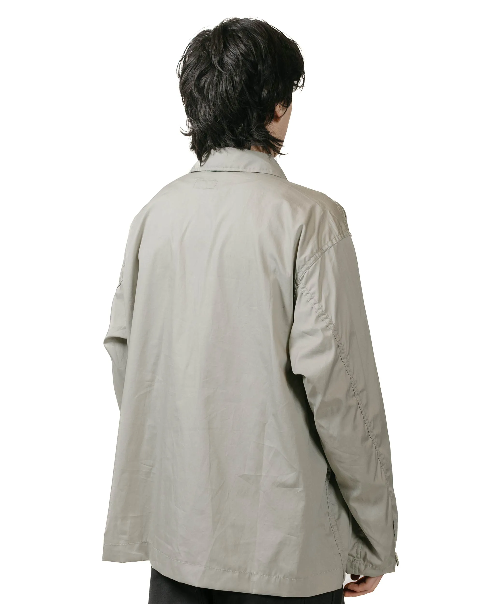 Engineered Garments Workaday Army Pop Over Shirt Light Grey Superfine Poplin