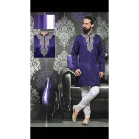 Ethnic wear Kurta Pyjama for men - Purple and White