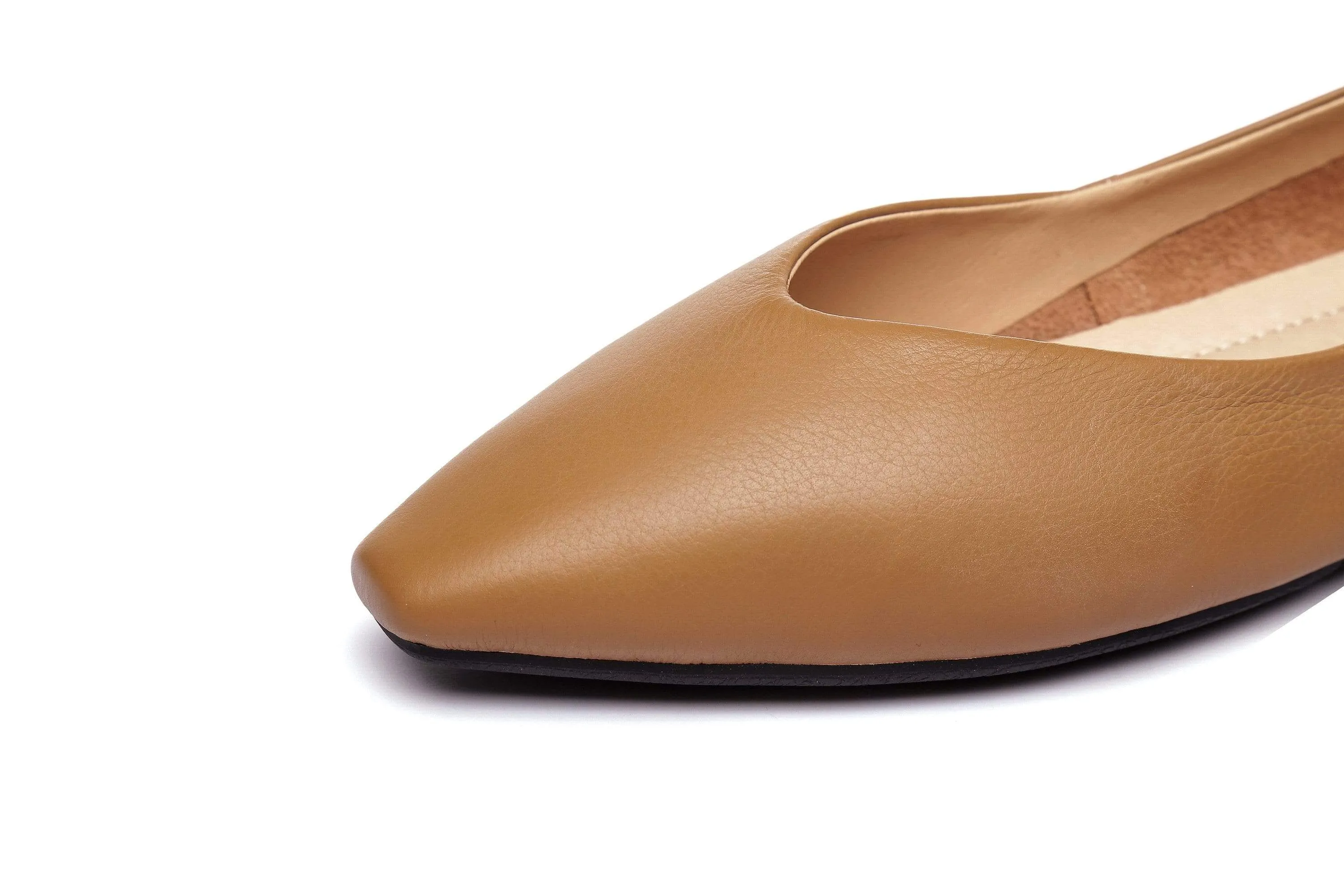 Everly Leather Pointed Toe Ballet Flats