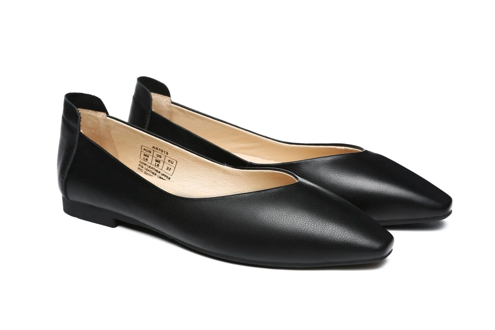 Everly Leather Pointed Toe Ballet Flats