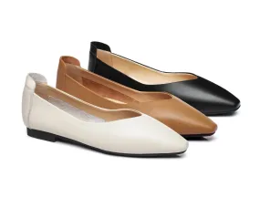 Everly Leather Pointed Toe Ballet Flats