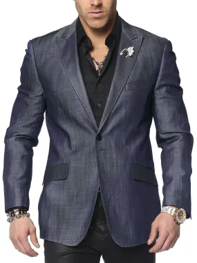 Fashion Jacket, Denim AR Blue, Sport Coat - Mens - Fashion