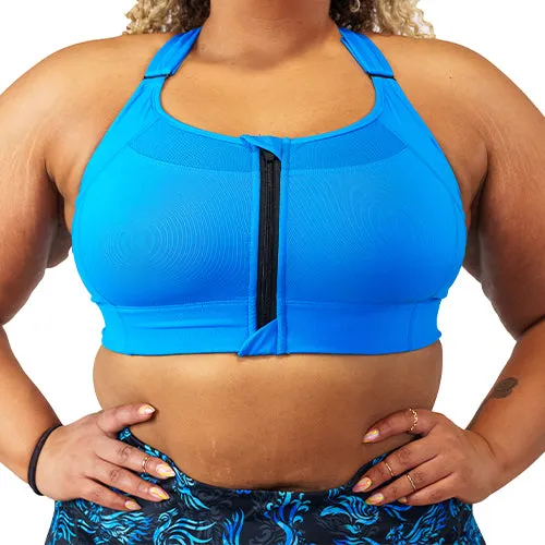 Front Zipper Bra | Ice Blue