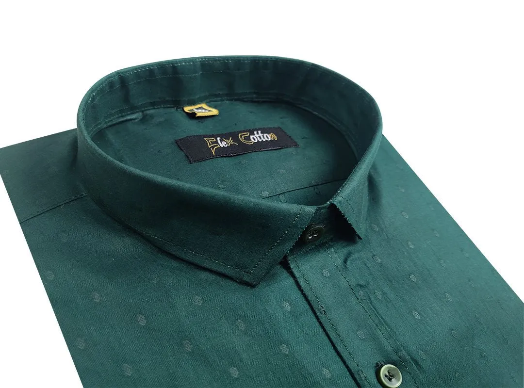 Green Color 100% Cotton Lawn Finish Shirt For Men