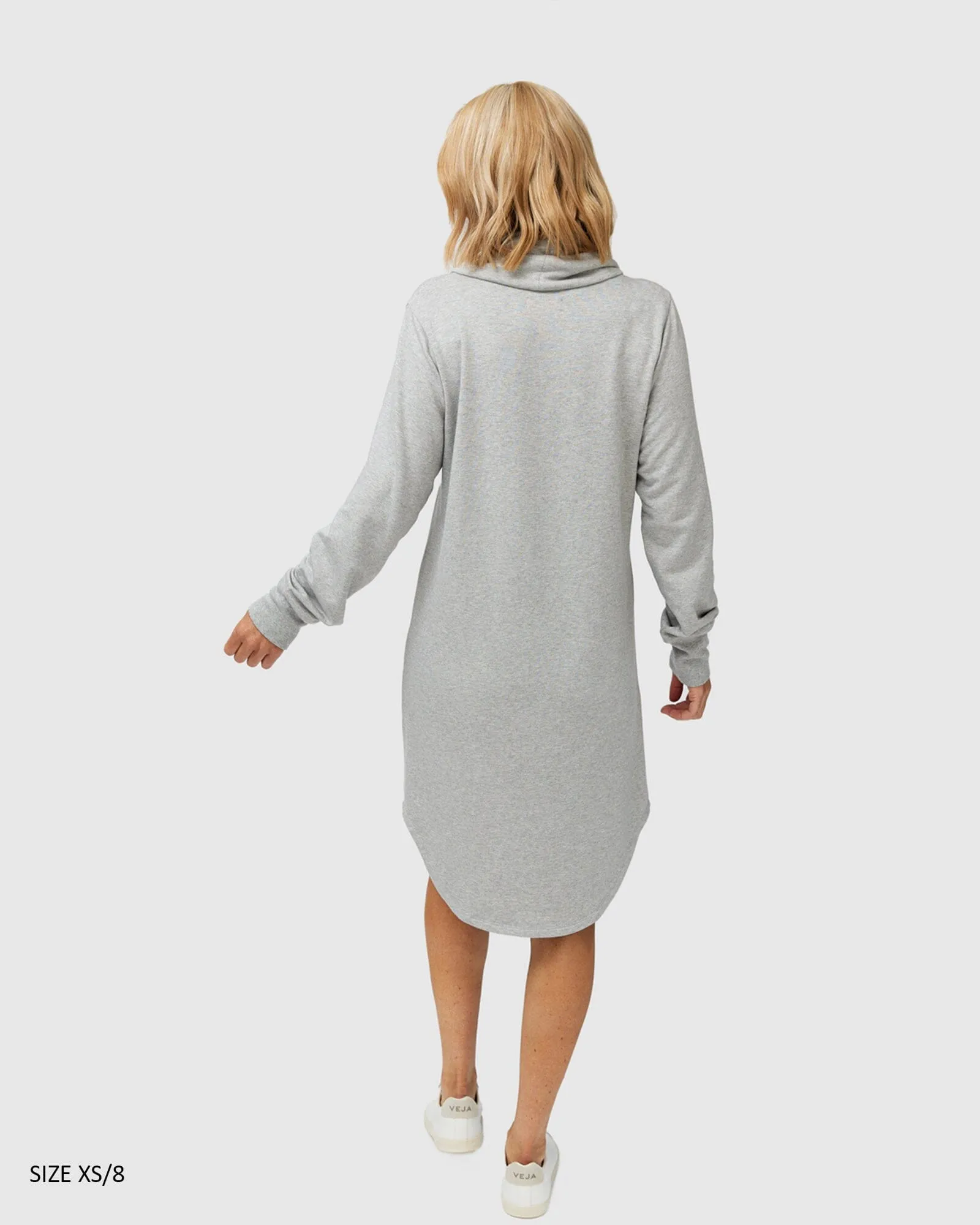 Isla cowl neck dress - light grey