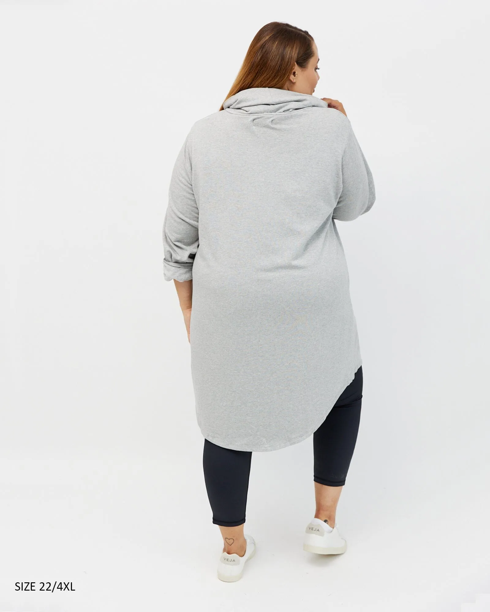 Isla cowl neck dress - light grey