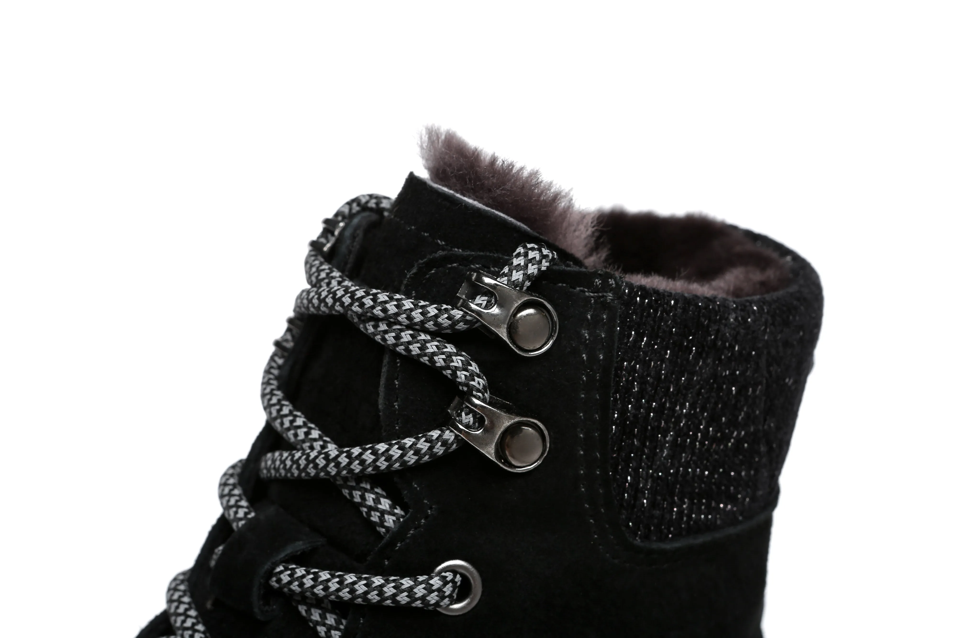 Lace Up Ankle Boots With Sheepskin Wool Pastoral Ramble