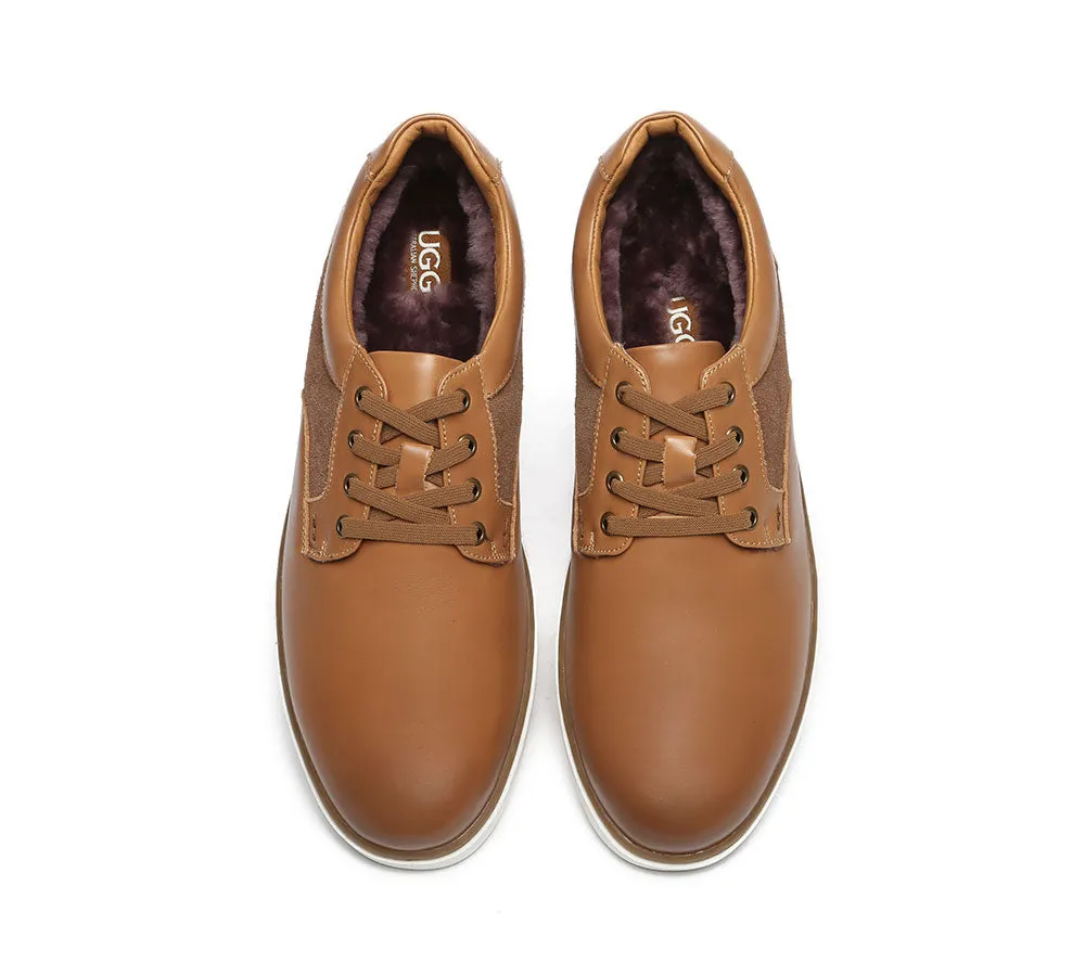 Lace Up Sheepskin Casual Men Shoes Daniel