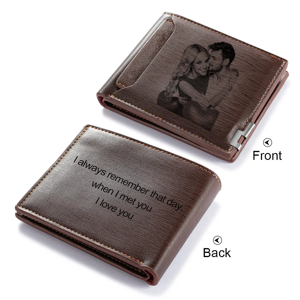 Leather Wallets For Men- Personalized gifts for men- Photo Wallet