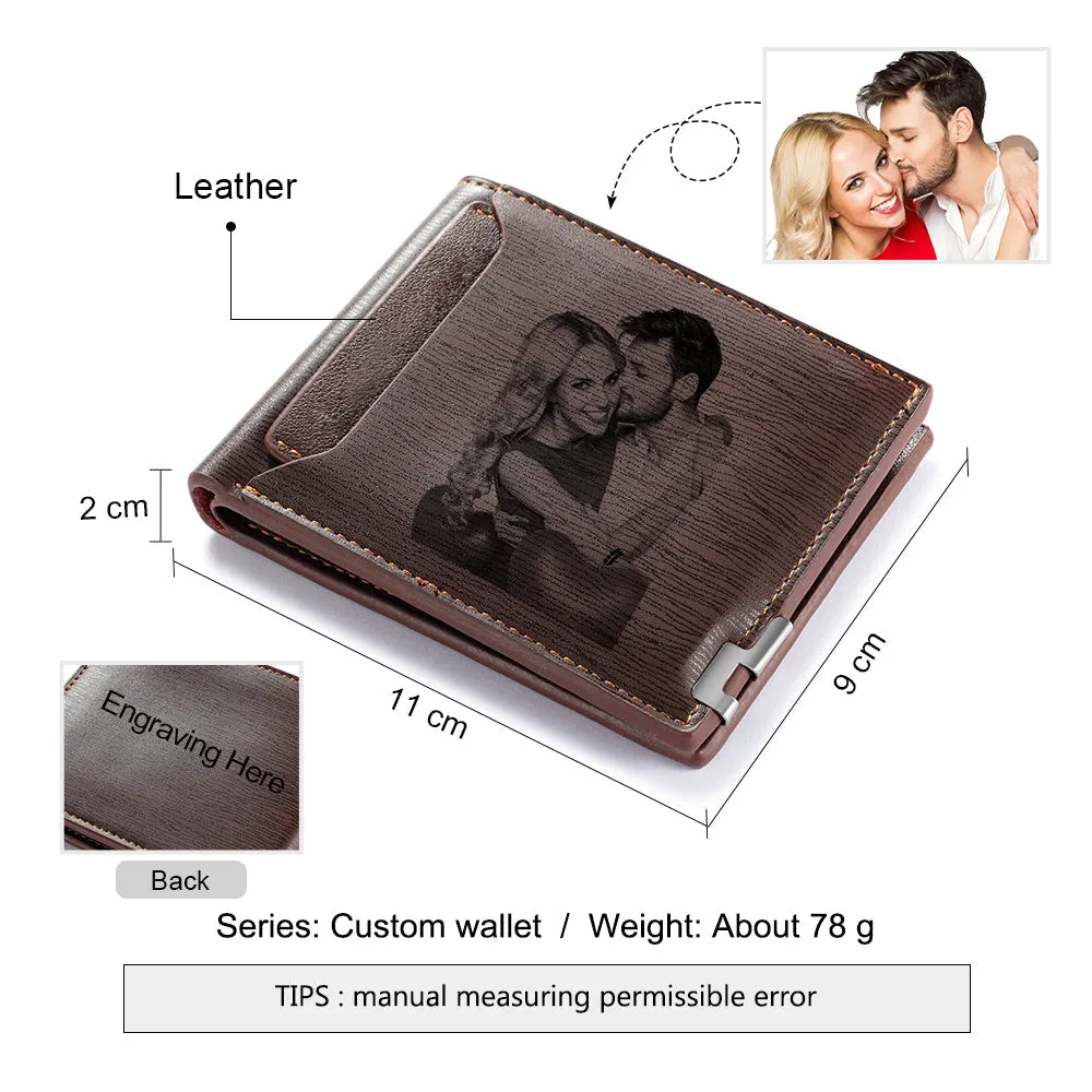 Leather Wallets For Men- Personalized gifts for men- Photo Wallet