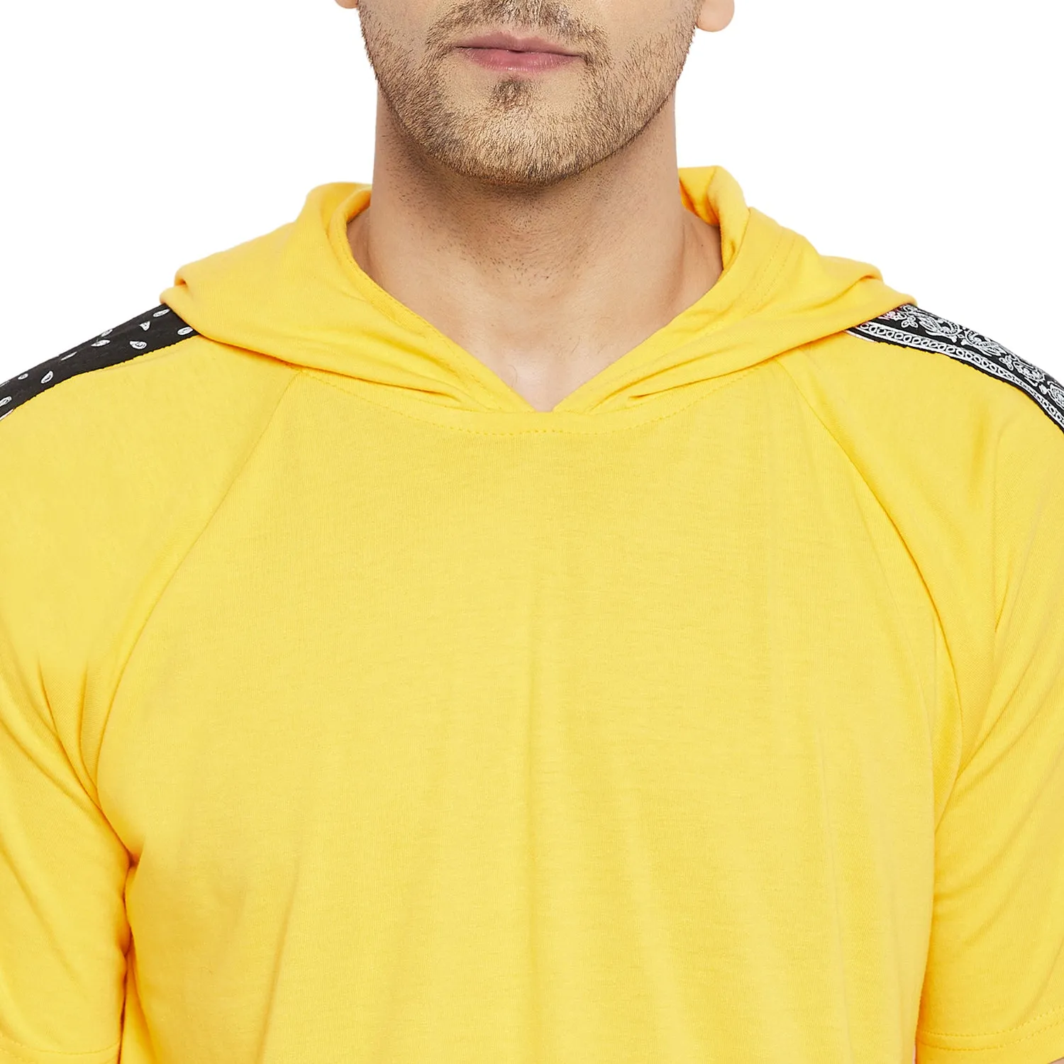 Lemon Oversized Paisely Hooded Tshirt