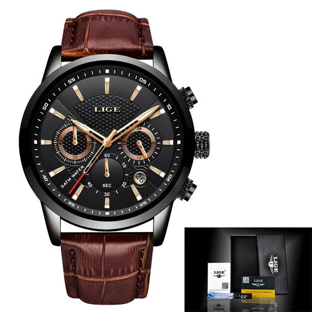 LIGE 2021 Top Brand Luxury Men Wrist Watch