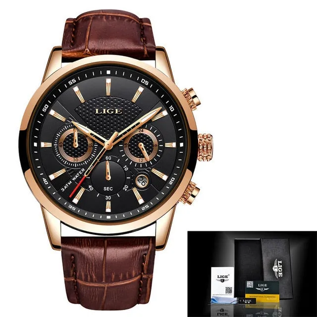 LIGE 2021 Top Brand Luxury Men Wrist Watch