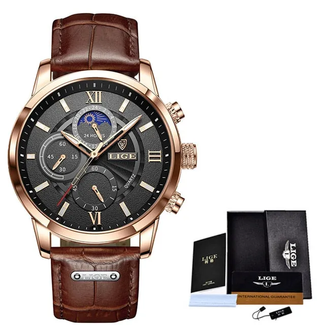 LIGE 2021 Top Brand Luxury Men Wrist Watch