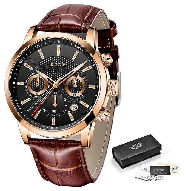 LIGE Top Brand Chronograph Waterproof Men's Watches