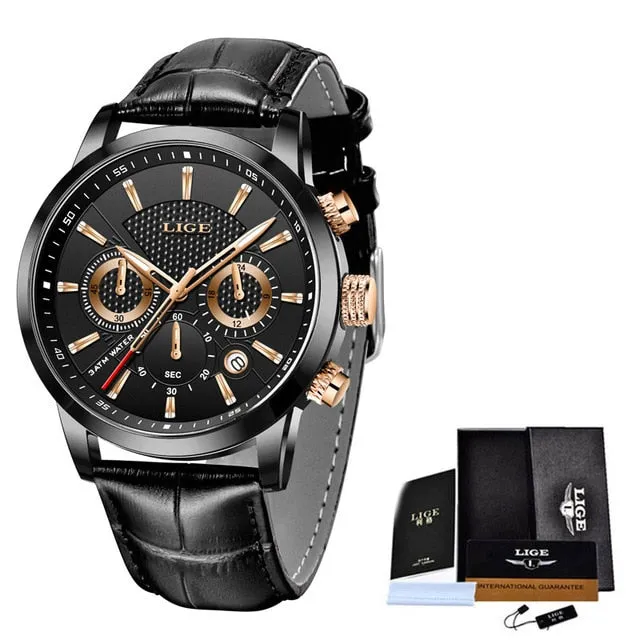 LIGE Top Brand Chronograph Waterproof Men's Watches