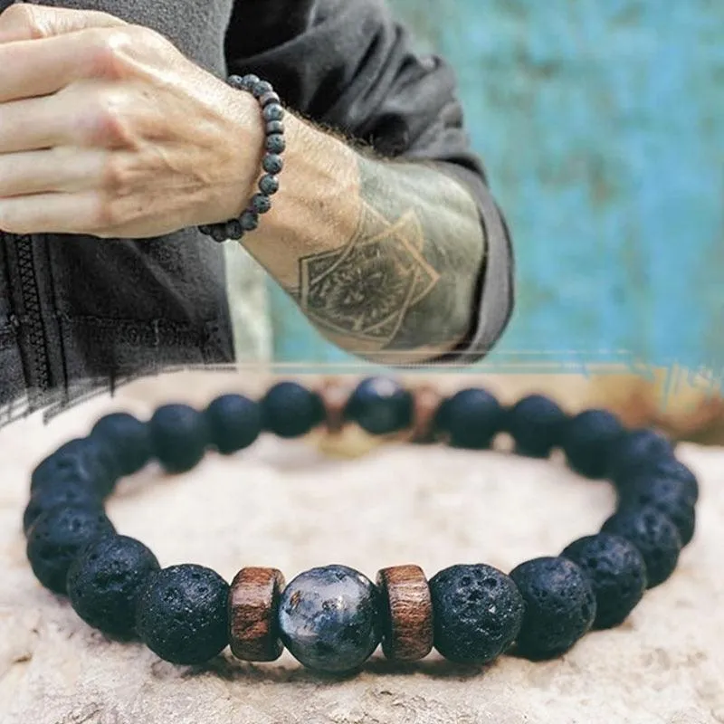 Men Bracelet Natural Moonstone Bead Tibetan Buddha Bracelet