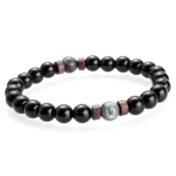 Men Bracelet Natural Moonstone Bead Tibetan Buddha Bracelet