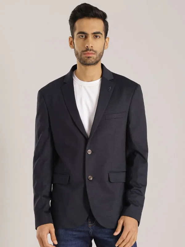 Men Checked Full Sleeve Casual Blazer