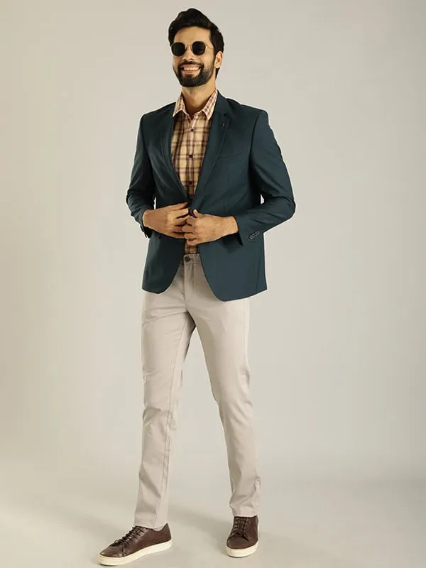 Men Full Sleeve Solid Casual Blazer