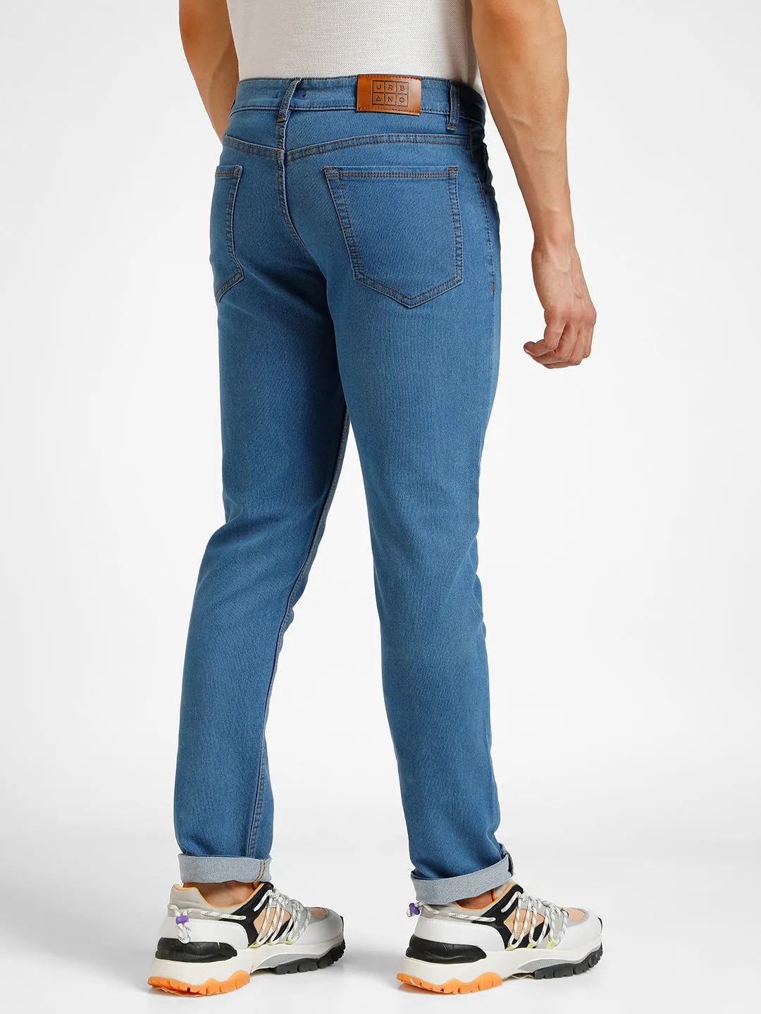 Men's Blue Slim Fit Washed Jeans Stretchable