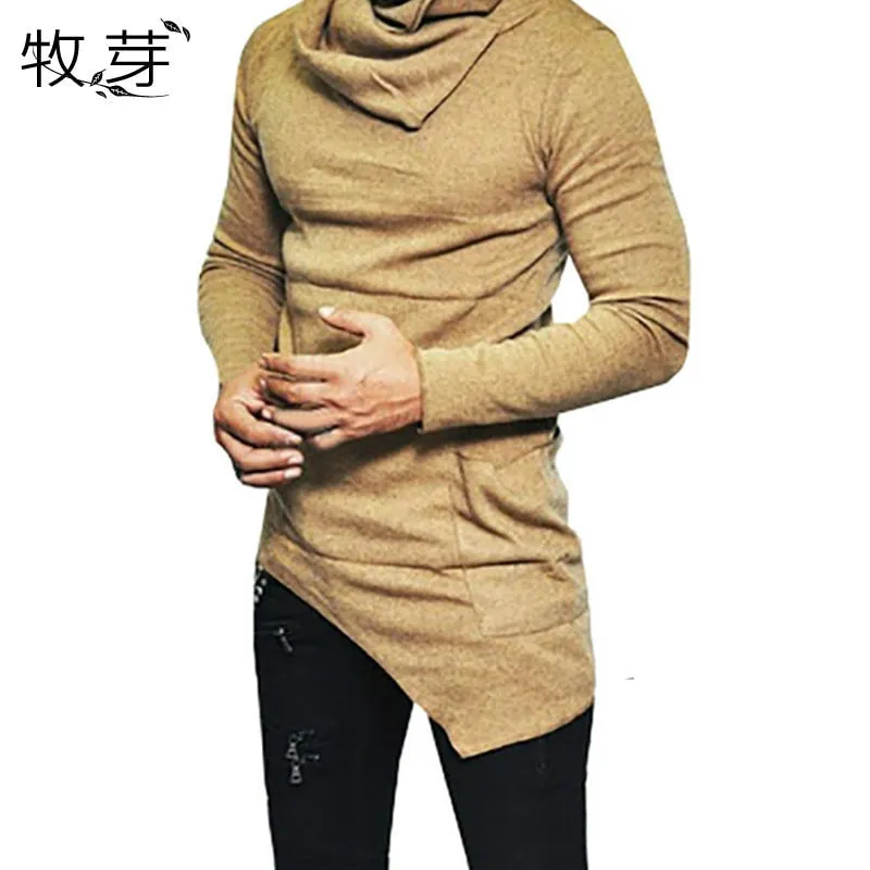 Men's Cowl neck long sleeve sweater