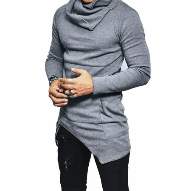 Men's Cowl neck long sleeve sweater