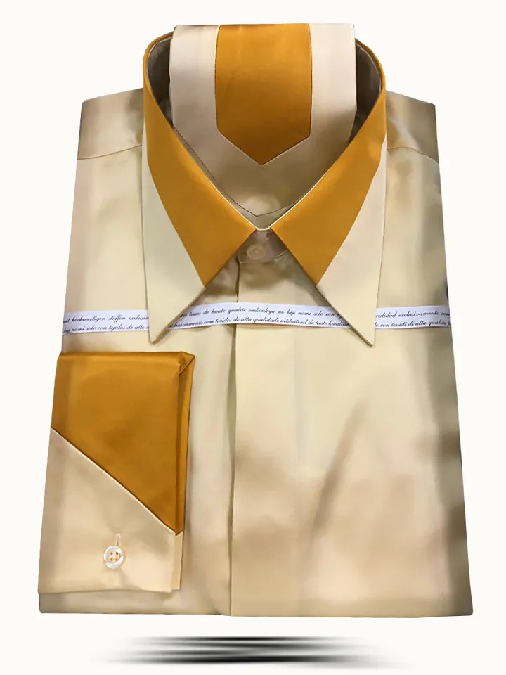 Men's Fashion Silk Shirts SS-B Gold