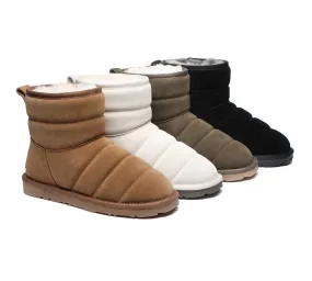 Mini Sheepskin Boots Women Puffer