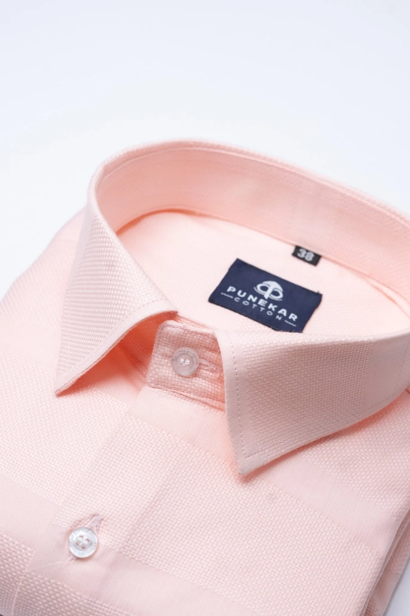 Misty Rose Color Pure Cotton Wide Stripe Shirt For Men