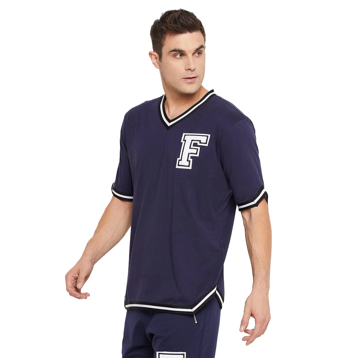 Navy Oversized Varsity Tee