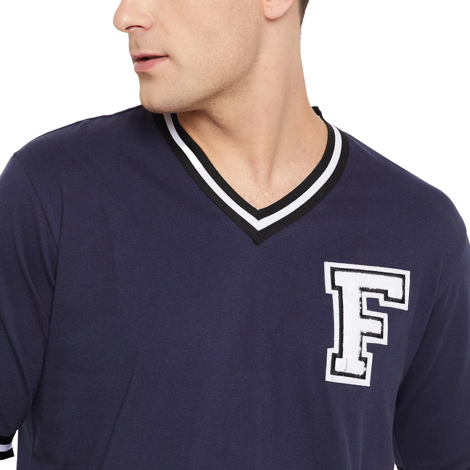 Navy Oversized Varsity Tee