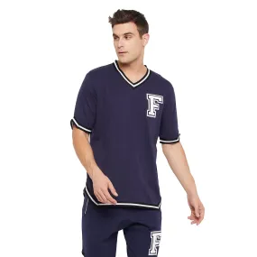 Navy Oversized Varsity Tee