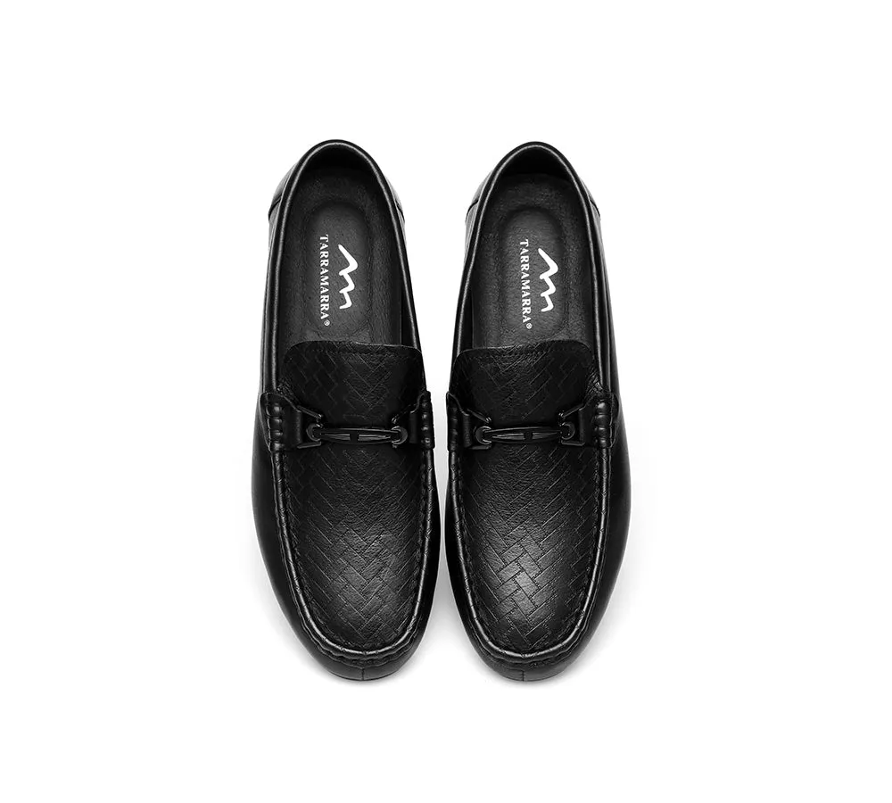 Nixon Men Leather Casual Flat Moccasin Black