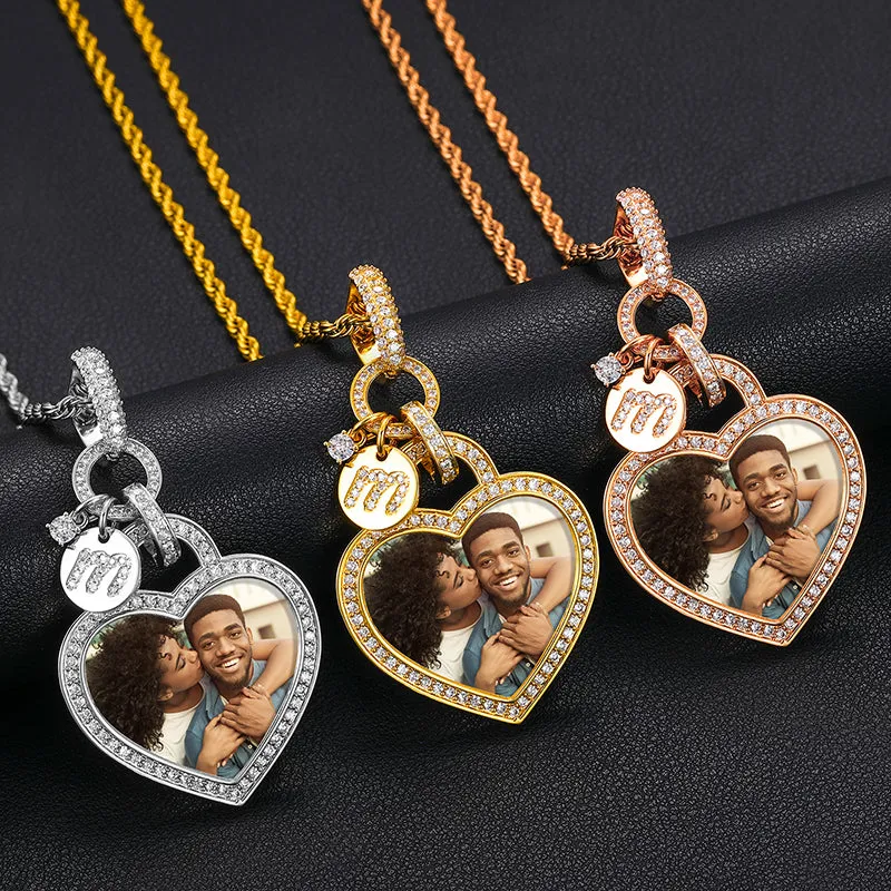 Personalized Heart Photo Necklace-Gifts For Couples-Christmas Gifts For Men