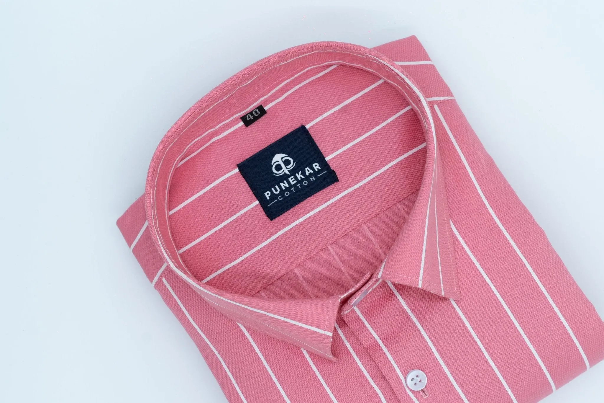 Pink Color Pure Cotton Lining Shirt For Men