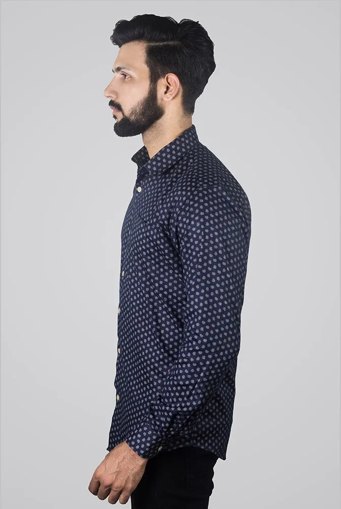 Printed Shirts for Men - Mehroon Twill Print | Buy Now