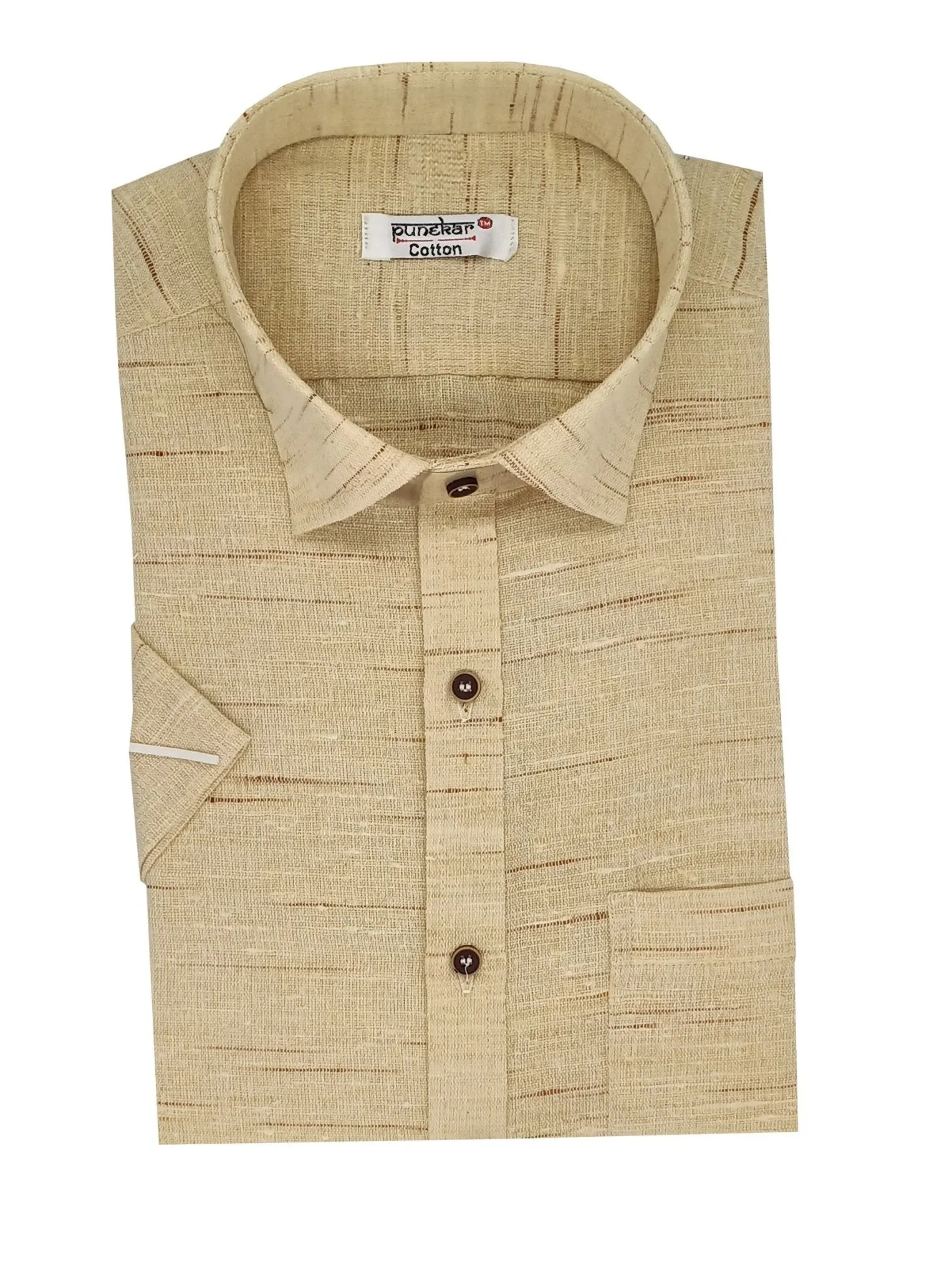 Punekar Cotton Bhagalpuri Multi-Colored Half Sleeves Formal Shirt for Men's.