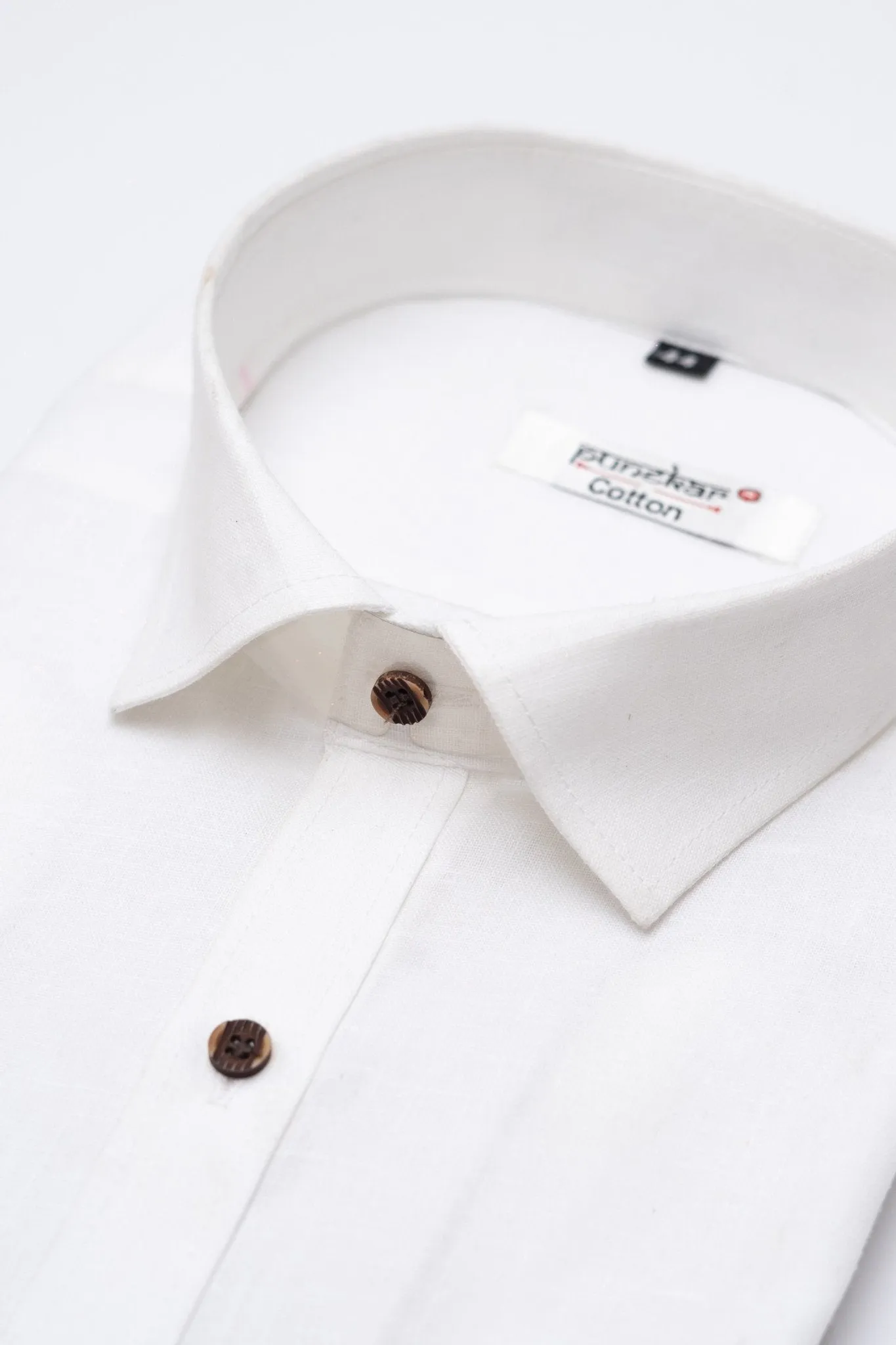 Punekar Cotton Men's Formal Handmade White Color Full & Half Sleeves Shirt for Men's.