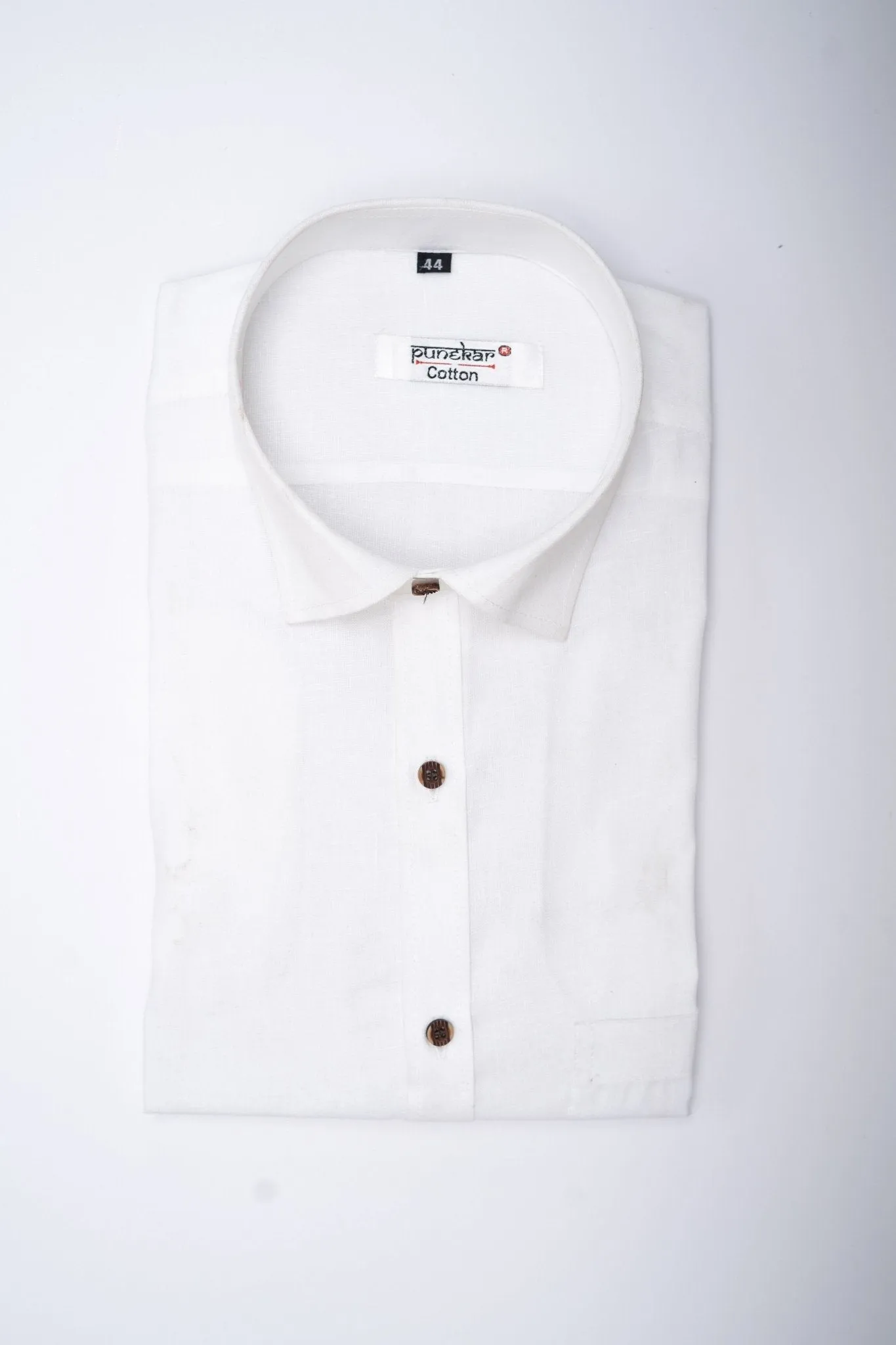 Punekar Cotton Men's Formal Handmade White Color Full & Half Sleeves Shirt for Men's.