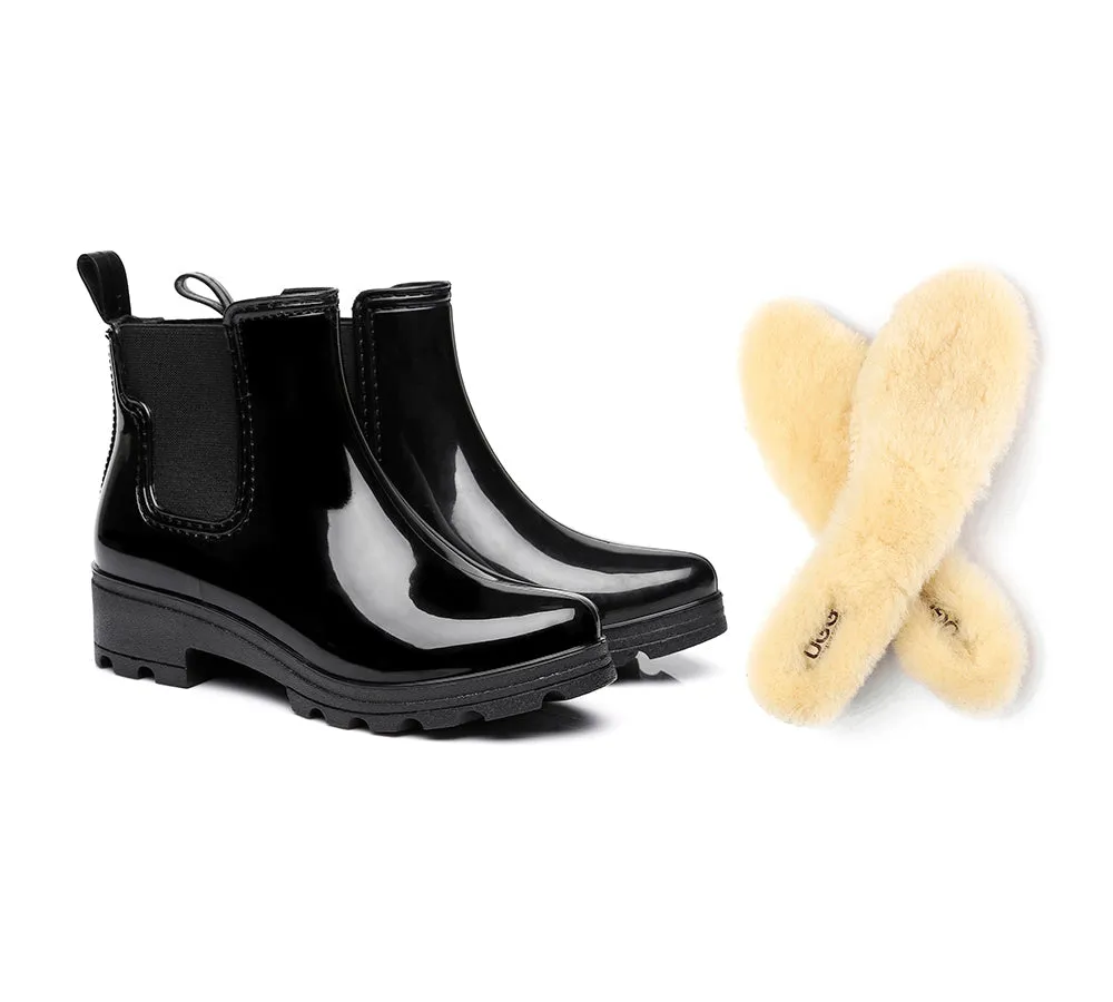 Rain Boots Vivily, Gum Boots With Australia Sheepskin Insole