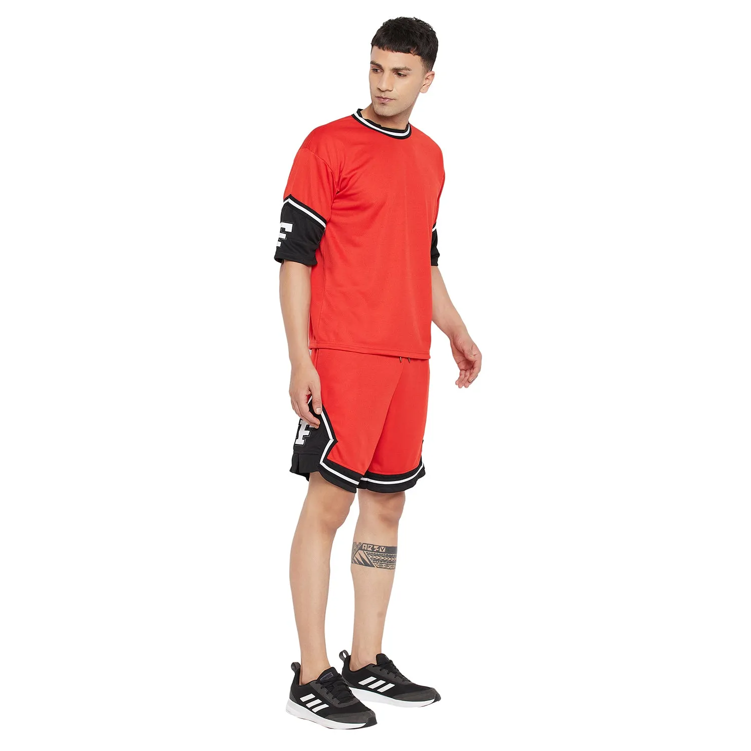 Red Mesh Basketball Tshirt