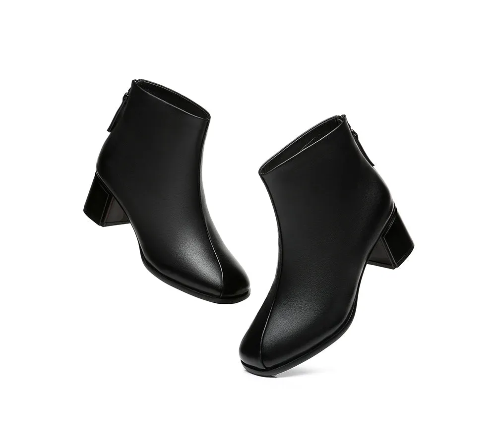 Romina Women Black Leather Ankle Boots