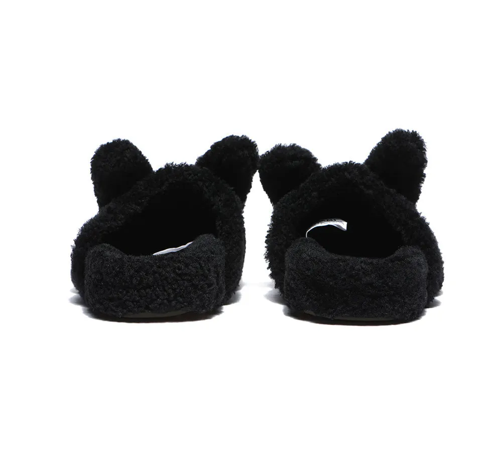 Sheepskin Wool Slippers Women Fluffy Bunny