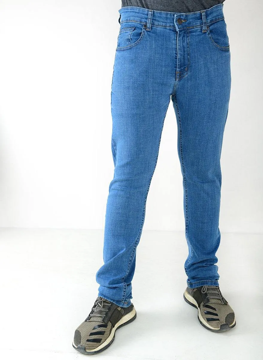 Slim Fit Denim Blue Color Jeans for Men