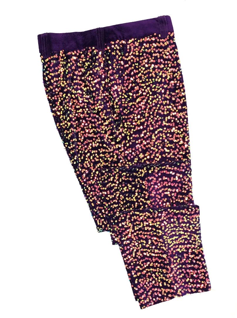 sparkle pants for men purple