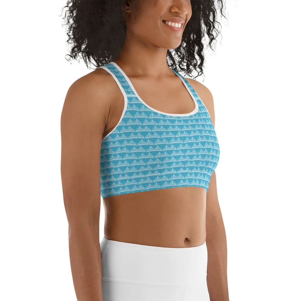 Sports Bra Blue And White