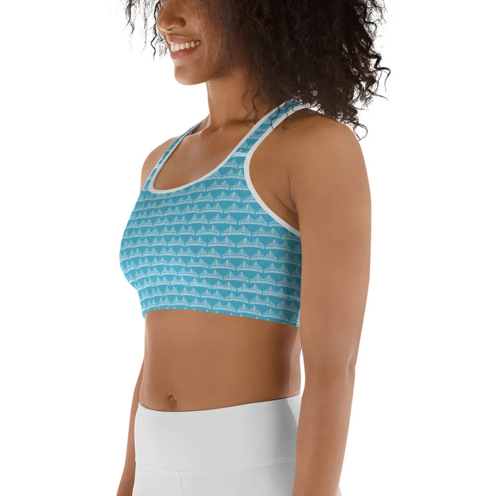 Sports Bra Blue And White