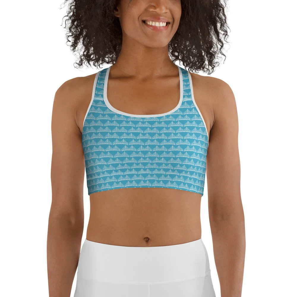 Sports Bra Blue And White