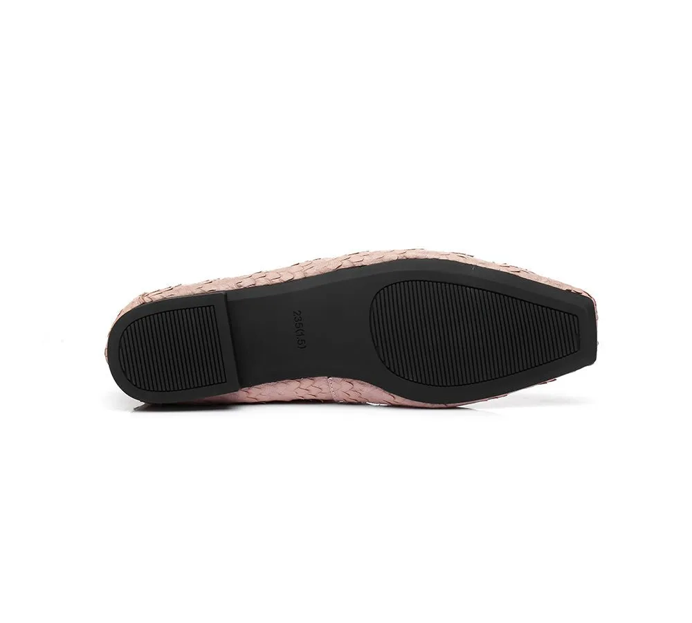 Square Toe Leather Ballet Flat Women Serena